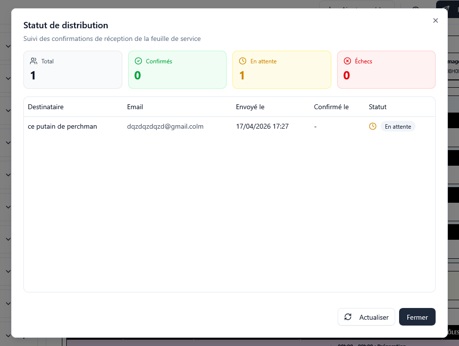 Feuille de service automatique FilmFlow